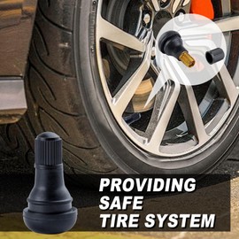 GOLD DEER 5Pcs TR412 Rubber Snap-in Short Black Tire Valve Stem Tubeless Tire Valve Stems Car Tire Valve Stems for Tubeless 0.453 Inch 11.5mm Rim Holes on Standard Vehicle Tires
