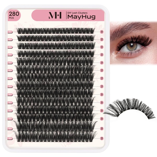 Mayhug Fluffy Lash Clusters 10-18mm Eyelash Extension 80D Individual Lashes