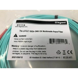 Legrand 01113 7m Fiber LC/LC 10Gb OM3 DX Multimode Aqua Fiber Optic Patchcord