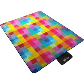 normani Outdoor Camping Blanket Fleece with Carry Handle Waterproof Insulated Colour Colourful