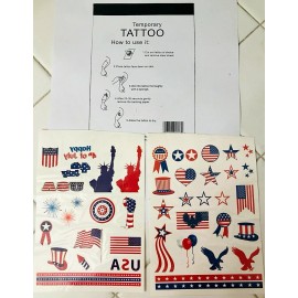 Kingsbridge International Temporary Body Art Tattoo Stickers 4th Of July Patriotic Party Kids Waterproof