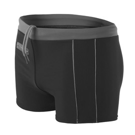 Aquarti Men's Swimming Trunks Short with Contrast Piping, 010 Black / Grey