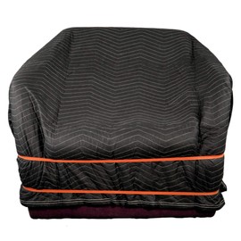 US Cargo Control Econo Deluxe Moving Blanket - 80 Inches Long by 72 Inches Wide - Black/Gray Polyester Material - Durable Protection During A Move Or While in Storage