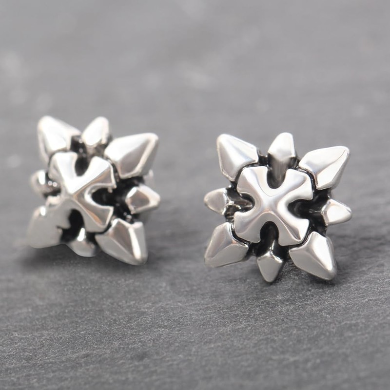 MOBOTECH Star Conductive Compass Piercing, Non-Hole Earrings, Magnet, Painless, Old