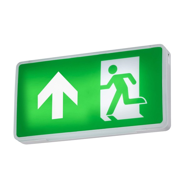 Knightsbridge Emergency Exit Sign and Legend, Polycarbonate, 4 W, White