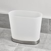 iDesign Small Bathroom Trash Can-Set of 2-Frost/Brushed Nickel Gina Oval