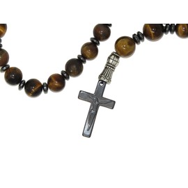 W19 Anglican Prayer Beads, Anglican Rosary, Anglican Chaplet, 10mm Tiger Eye Gemstone Beads Handmade Design by Jeannieparnell