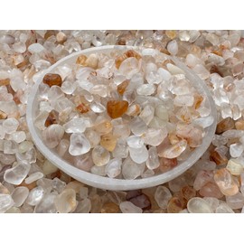 Golden Healer Quartz Chips – Natural Mini Golden Healer Quartz Stones, Crushed Undrilled Golden Healer Quartz, Semi-Tumbled Genuine Golden Healer Quartz (1 lb Bulk)