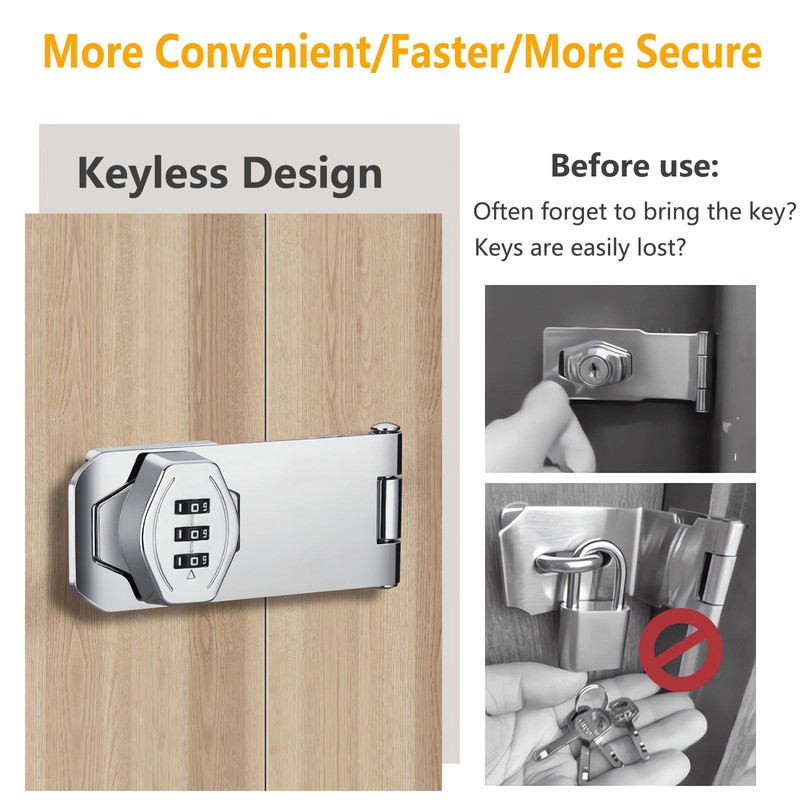 Cabinet Door Locks - Keyless Combination Lock with Code for