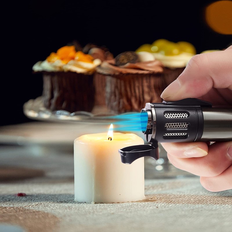 Urgrette 4 Pack Torch Lighter Triple 3 Jet Flame Refillable
