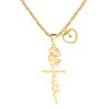 Vivaday Christian Rose Pendant with Cross, Exquisite Rose Gold Stainless