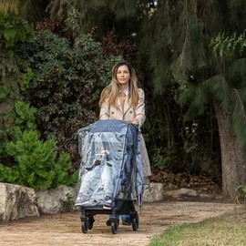 Nuby Stroller Weather Shield, Universal Fit to Most Single Strollers, Protects from Rain, Snow Wind & Cold Weather - Clear