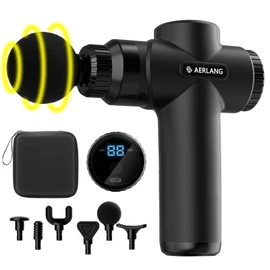 AERLANG Massage Gun, Massage Gun Deep Tissue, with 10 Speed Levels, Type-C Charging, Portable Handheld Muscle Massager, Home and Office Use, Ideal Gifts for Men