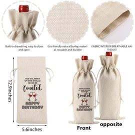 FBCCZEY Funny Birthday Gift: Wine Bag Party Supplies Decorations for Women, Men, Friends & Coworkers