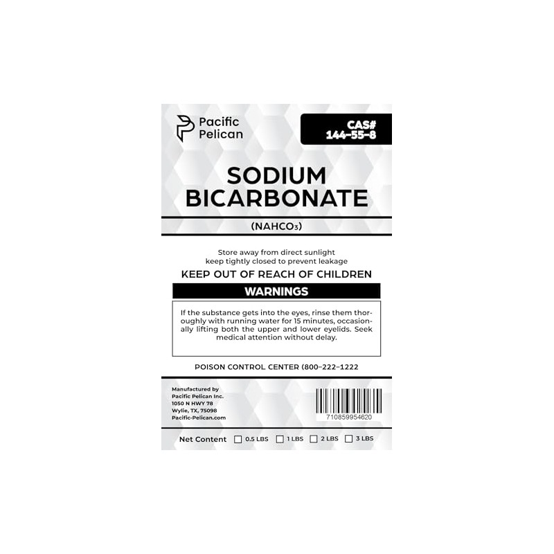 Pacific Pelican Sodium Bicarbonate (Baking Soda) (NaHCO3) - Chemical (3lb)