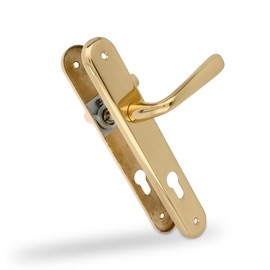 Amig - Brass Door Handle Set - Model 252PB85-250x40mm - 8mm Square - Corrosion Resistant - Includes Screws - Surface: Polished