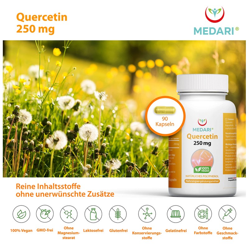 Quercetin 500 mg Per 2 Capsules Daily Doses | Flower