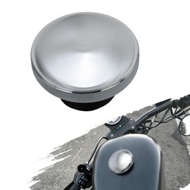 Motorcycle Fuel Gas Tank Vented Decorative Oil Cap CNC Aluminum Fit For Harley Touring Road King Softail Dyna Sportster XL 1200 883 48 (Chrome Gas Tank Cap)
