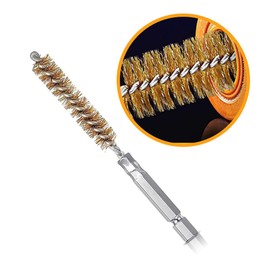 6 Pcs Hex Head Screw Rebrush Stainless Steel Brass Cleaning Hand Tool Brush Mold Polishing Tool Rust Remover Brass Bore Brush for Brass Power Drill Impact Driver (8MM,10MM,12MM,15MM,17MM,19MM)