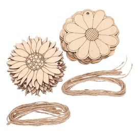 DOITOOL 30Pcs DIY Sunflower Wooden Cutouts for Crafts Unfinished Graffiti Wood Slices Smooth Surface Safe for Early Education and Creative Projects