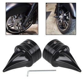 Unbranded Black Twisted Front Axle Cap Nut Covers For Harley Road King FLHR Street Glide