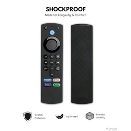 Shockproof Protective Cover/Case Compatible with New Alexa Voice Remote for Fir TV Stick 3rd Gen (2021) / Fir TV Stick 4K (2021) Silicone Remote Case -Black