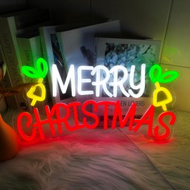 Merry Christmas Neon Sign for Home Wall Decor LED Christmas Light up Sign USB Powered Xmas Lights Neon for Room Decor Bar Beer Club Party, Family Indoor Gifts Decorative