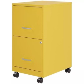 Hirsh Industries LLC Space Solutions 18"D 2Drawer Mobile Metal Vertical File Cabinet Yellow/Goldfin