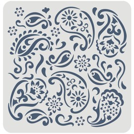 FINGERINSPIRE Paisley Stencil 30x30cm Mandala Paisley Stencil Template Plastic Paisley Flowers Pattern Stencil Large Reusable Vintage Paisley Stencil for Painting on Walls Furniture Crafts