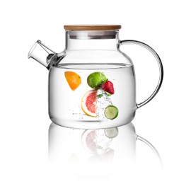 CnGlass Glass Teapot Stovetop Safe,40.6oz Clear Tea pot with Removable Filter Spout,Loose Leaf and Blooming Tea Maker