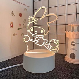 3D Cartoon Night Light, LED Desk Lamp 3 Color Change Decor Night Light, Kawaii Acrylic Sleep Night Light As Best Gifts for Women Teens Boys Girls