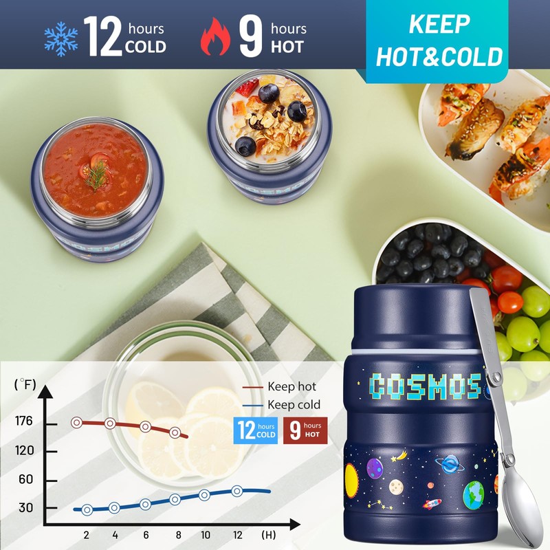 Charcy 17oz Thermo for Hot Food, Insulated Lunch Food Container