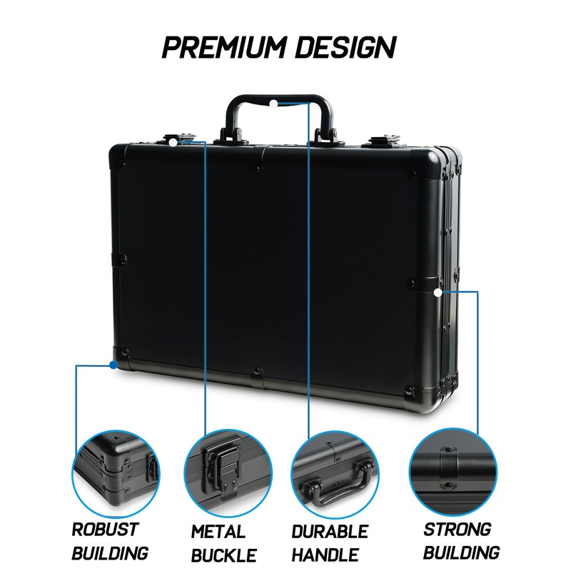 AUKURA 15 slots Watch organizer Case, Aluminum watch storage box,