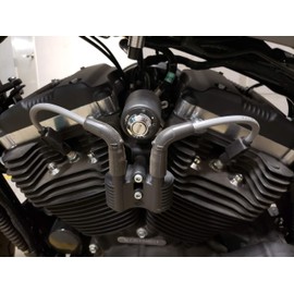 JBSporty ♧ Coil and Ignition Relocation Bracket w/Gray Taylor Wires Compatible with Harley Davidson Sportster, Nightster, 72, 48 Iron Roadster 883 1200 ♤