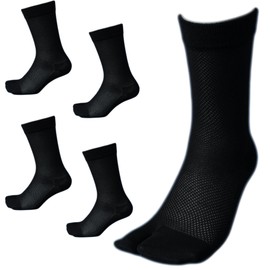 Hayashi KM778 Men's Socks with Fingers, Cotton, 5 Pairs Set, Refreshing and Comfortable Mesh Socks, Made of Premium Combed Cotton Yarn, Soft, 2 Toes, For Safety Shoes and Work, Black, 9.8 - 10.6