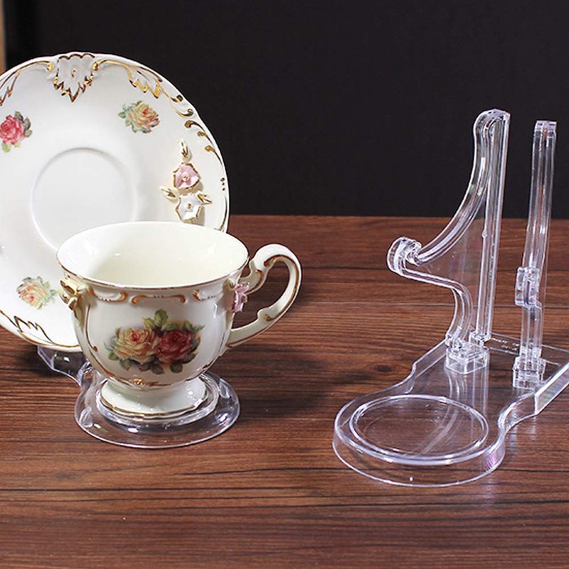 Zmmyr 4 Packs Acrylic Display Stands China Tea Cup Holder