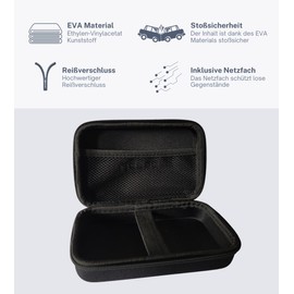 Protective Hard Case for Hard Drives SSD HDD External Dimensions 140 x 70 x 60 mm Inner Dimensions 135 x 65 x 58 mm Shock Protection Integrated Mesh and Elastic Band Black (M)