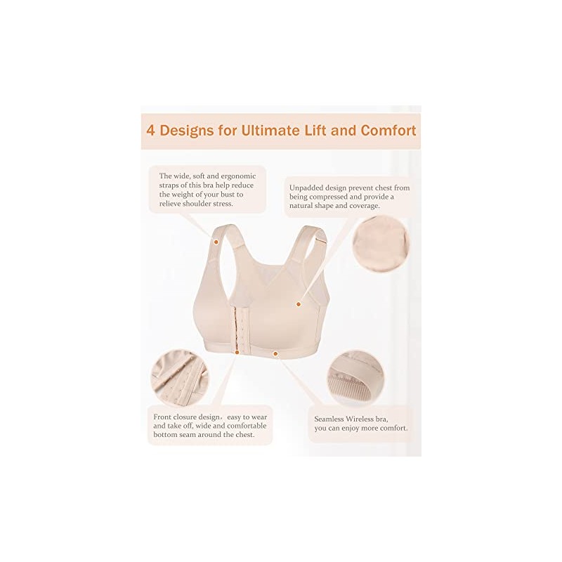 DotVol Brasier con Frontal para Mujer Brasier Corrector de Postura