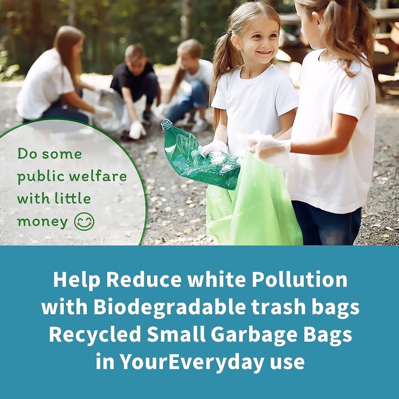 Biodegradable Trash Bags - 13 Gallon Durable Garbage Bag [100
