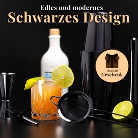 SHAKEIN Cocktail Set 12 Pieces Elegant Cocktail Shaker Set in Space Grey Large Cocktail Mix Set 750 ml Boston Shaker Stainless Steel Cocktail Shaker Bartender Set Bar Accessories Shaker Cocktail Set