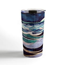 Society6 SpaceFrogDesigns Moonlit Ocean - Taza de Viaje, 20 onzas, Moonlit Ocean