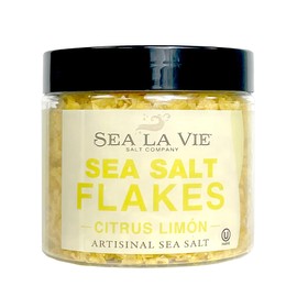 Sea La Vie Salt Flakes, 3.5 Ounces, Pack of 1, Kosher Handcrafted Gourmet Artisinal Finishing Salt Flakes from the Mediterranean Sea (Citrus Limón)