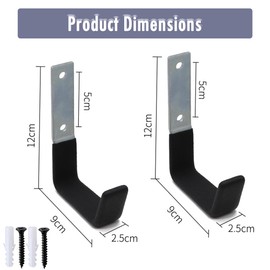 MAEXUS Wall Hooks, Pack of 2 Garage Hooks Heavy Duty Hooks for Garage, Wall Hooks Heavy Duty Wall Hooks for Screwing Wall Hooks for Bulky Items