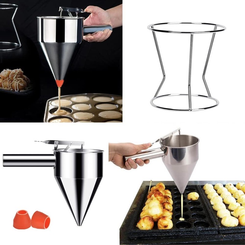 DEWIN Piston Funnel, Dough Dispenser Gravy Funnel Sauce Gun Dispenser