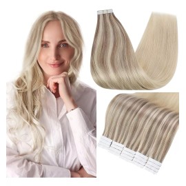 Fshine Extensiones Cabello Real 50gr 14in Balayage Rubio Nórdico Co