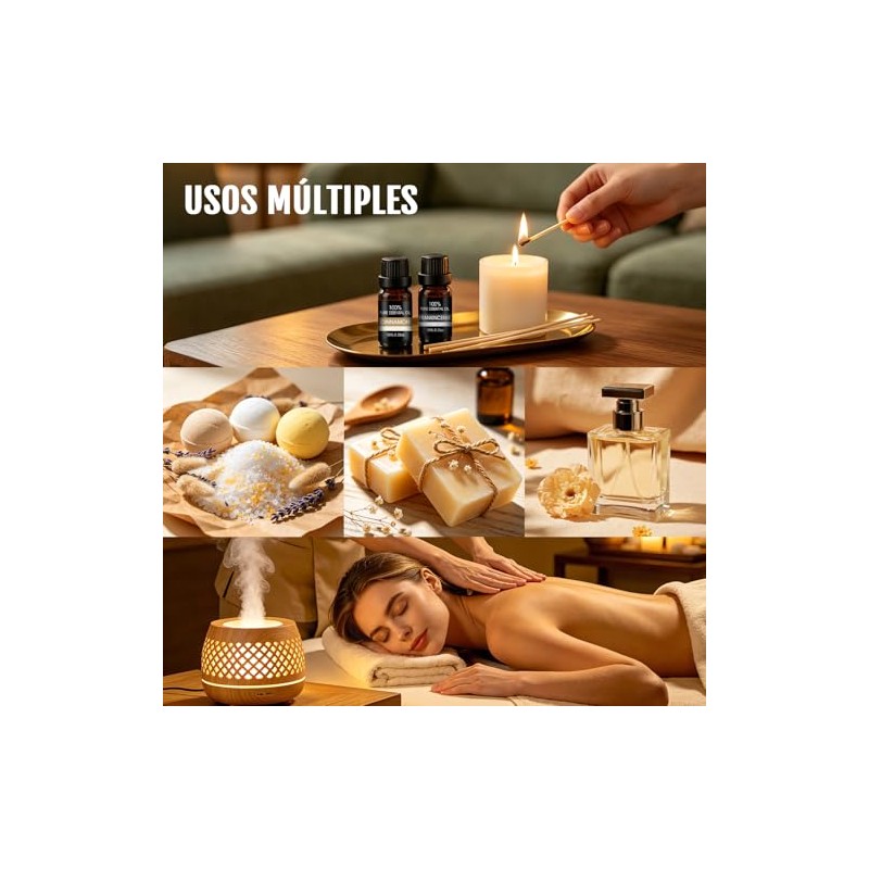 Aceites Esenciales Aromaterapia Set Botellas Kit Elaborado Ingredientes Naturales Adecuado