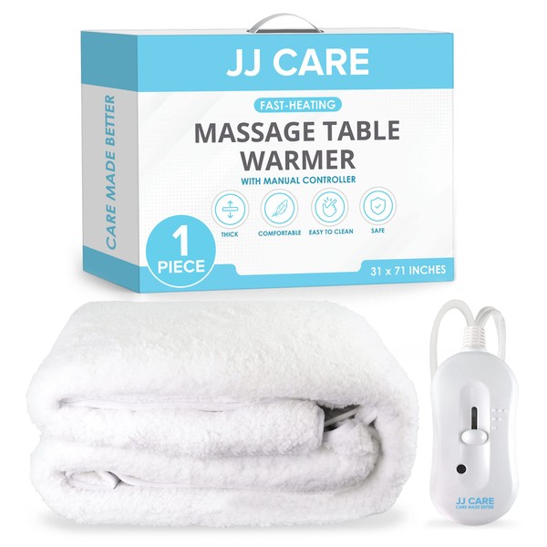 JJ CARE Massage Table Warmer 31"x71", Manual 3 Heat Control Massage Bed Warmer Fleece Pad w/Detachable 12 FT Cord, Table Warmer Massage Therapy w/Overheat Protection, Massage Table Heating Pad