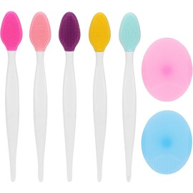 Silicona Labial Exfoliante, 5 Nariz y Labios, 2 Almohadillas Faciales, Limpiador de Poros Faciales