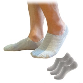Lino Ulu 3 Pair Set x 100% Natural Cotton x Premium Footcover [Slightly Deep x Won't Slip Off, Odor Resistant, Smooth and Comfortable to Wear; Foot Covers, Men's Socks, Socks That Won't Slip Off,