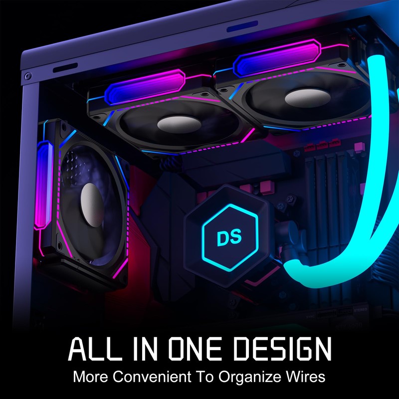 DS Wireless Assembly 360 Case Fan, 120MM LED Fan Compatible